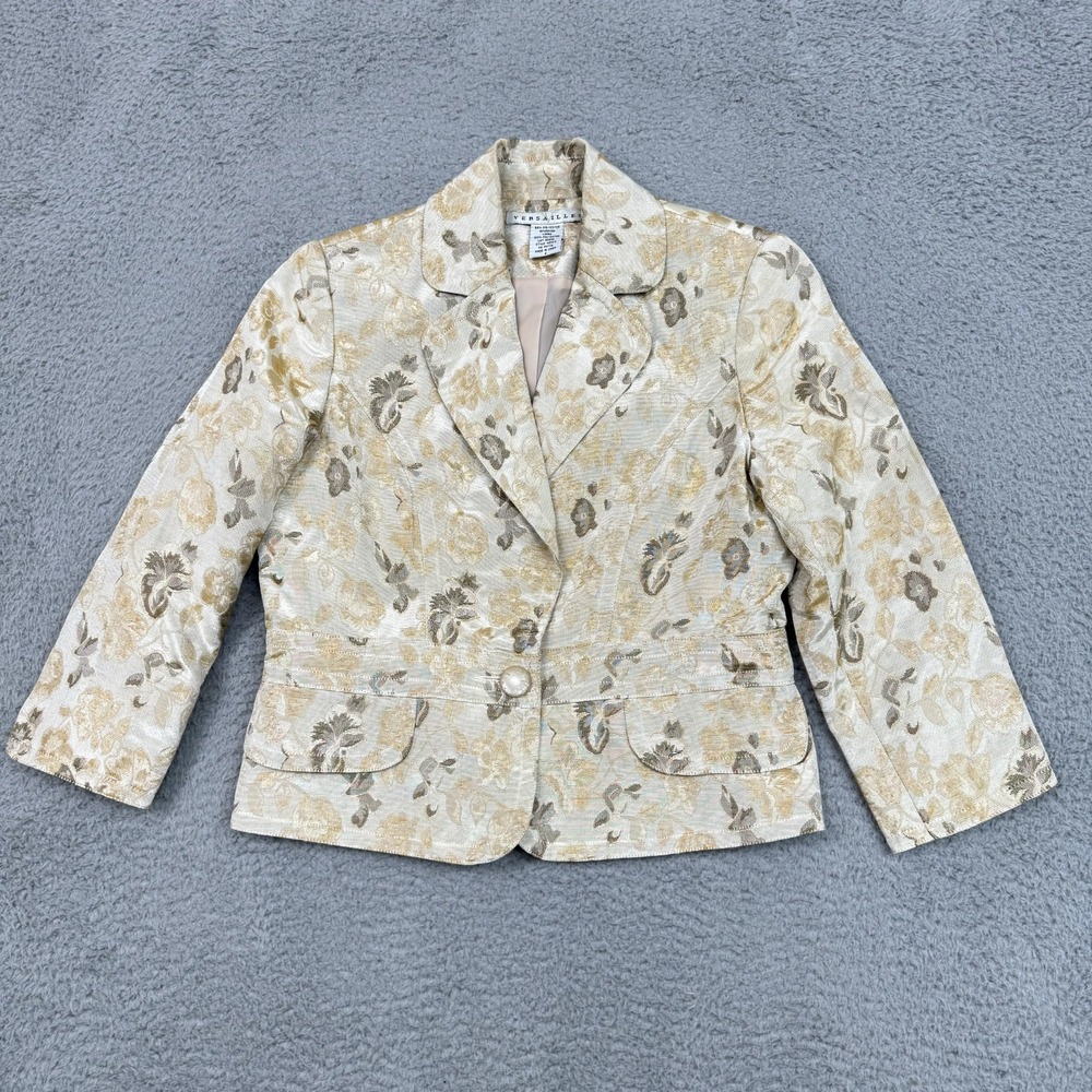 Vtg Versailles Blazer Jacket Women 6 Tan Gold Fairycore Fairy Earthy Ethereal